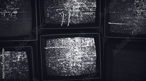 Set Of No Signal Old Tv Noise. Analog Static Flickering Noise Texture. Copy paste area for texture