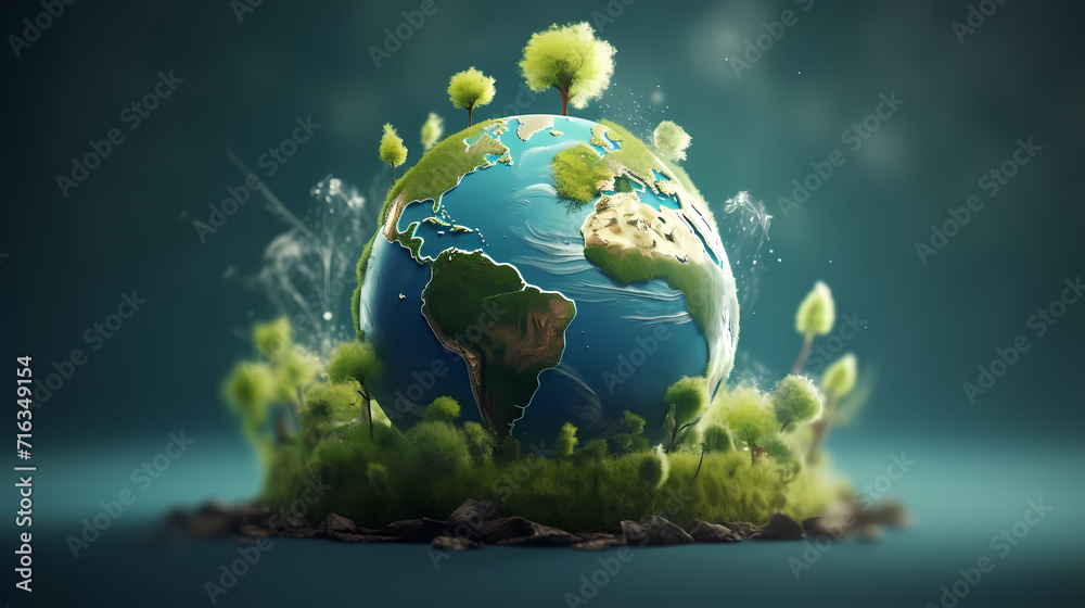 Naklejka premium World environment day concept ecology protection environment, environmental protection background