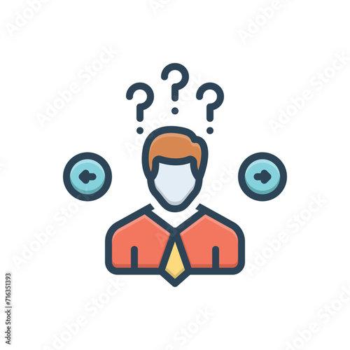 Color illustration icon for decision making