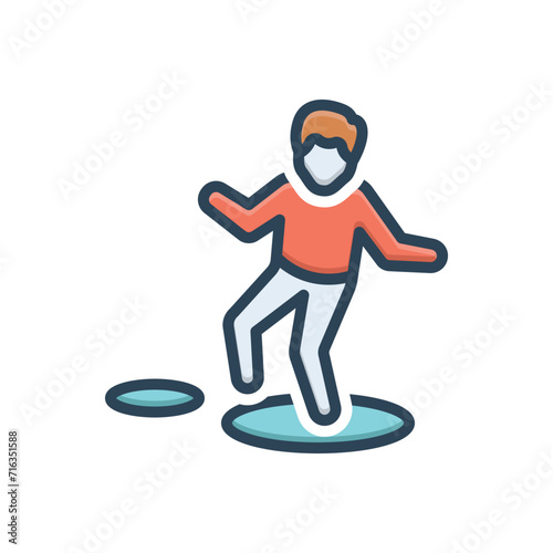 Color illustration icon for careful