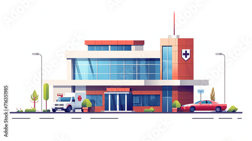 hospital vector on white background