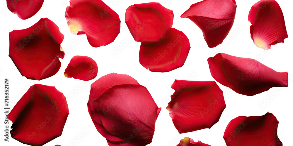 red rose petals on white background red rose petals on white background