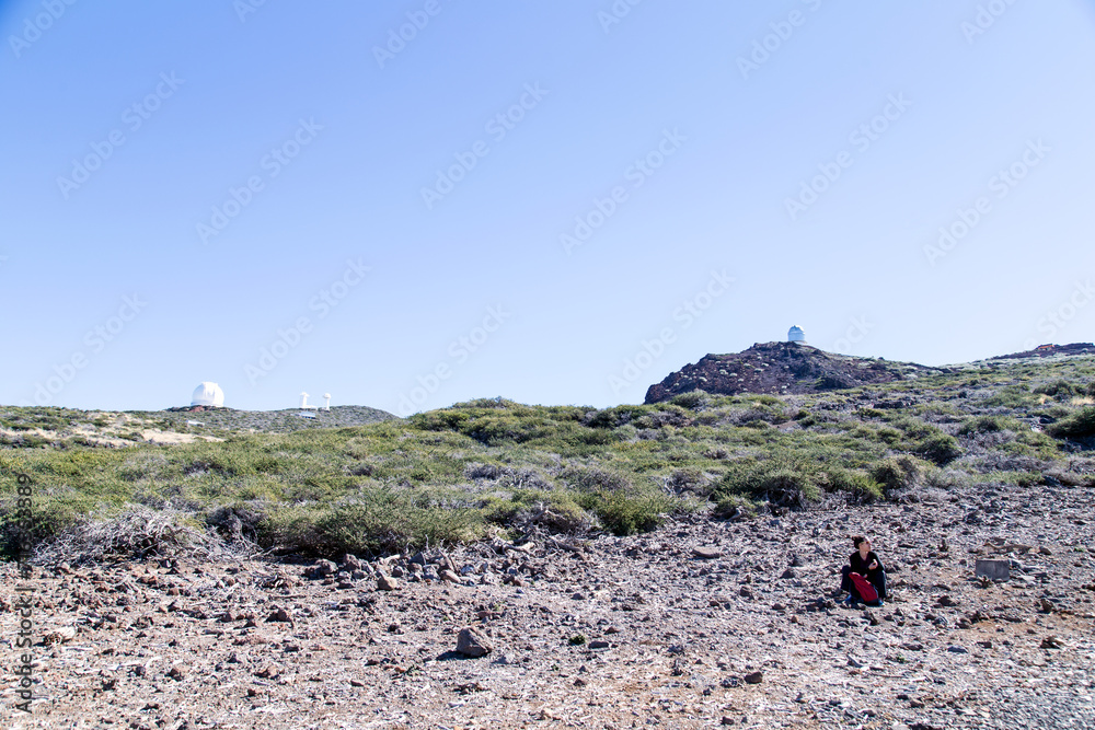 Space telescopes on the mountains on the island of La Palma (Canary Islands, Spain)