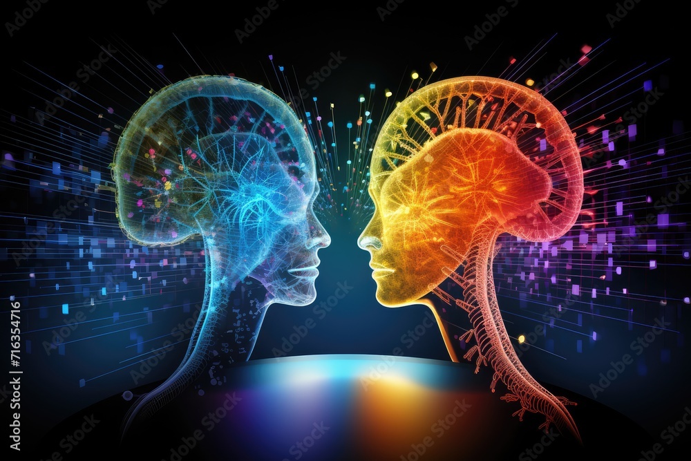 Colorful Human brain anatomy, traumatic brain injury (TBI), brain tumor