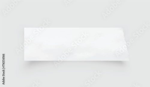 Torn paper edges. Ripped paper texture. Paper tag. White paper sheet for background with clipping path. Vector illustration.