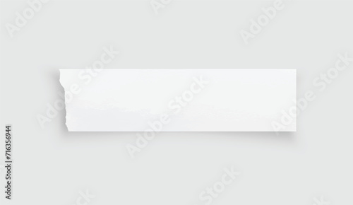 Torn paper edges. Ripped paper texture. Paper tag. White paper sheet for background with clipping path. Vector illustration.