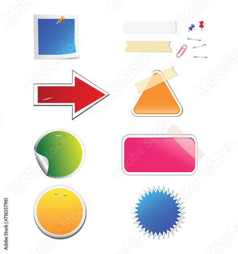 Colorful Labels with Staples and Tape
