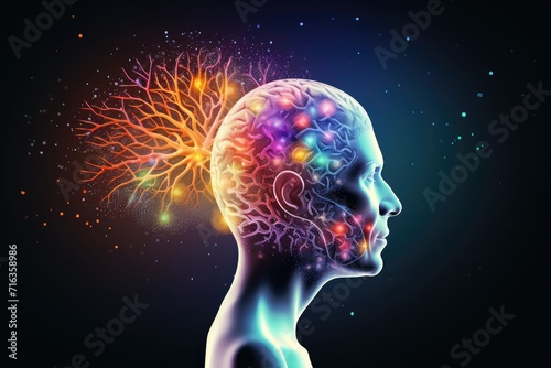 Vivid neuronal brain dots, connecting through synapses. Self awareness spike timing dependent plasticity ion pump dynamics. Whimsical gray matter, navigating neural pathways educational strategie.