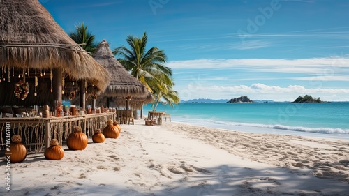 Tropical Beach Bar with Festive Decor