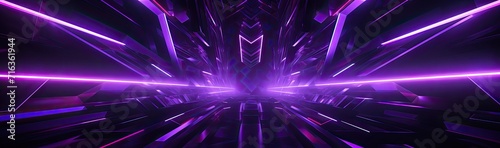 A contemporary and stylish abstract design featuring vibrant purple hues and glowing geometric shapes. © Murda