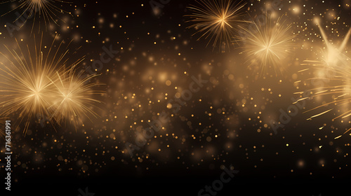 Beautiful creative holiday background with fireworks and sparkles