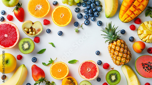 Creative layout made of fruits.