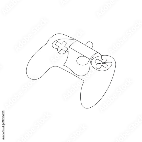 Game controller continuous one line drawing outline vector illustration