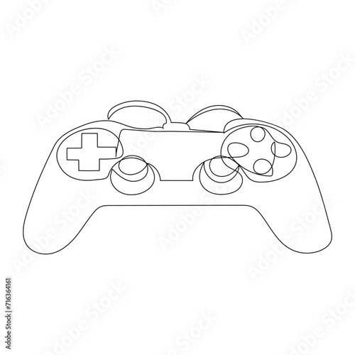 Game controller continuous one line drawing outline vector illustration