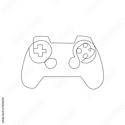 Game controller continuous one line drawing outline vector illustration