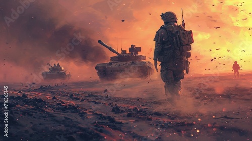 human, soldiers, battlefield, tank,military, war, realistic, pixel, real, 4k, HD, wallpaper 