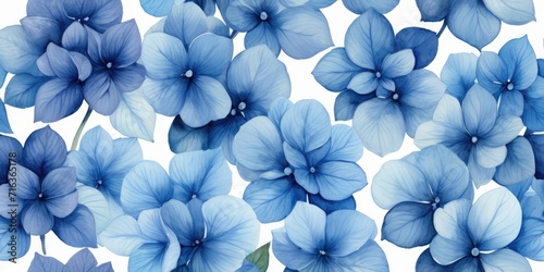 collection of delicate blue watercolor brush strokes arranged to resemble a bouquet of hydrangea flowers