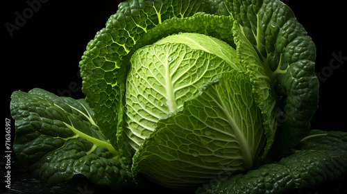 A captivating image featuring fresh cabbage against a clean white backdrop, showcasing its tightly packed leaves and vibrant green color. A minimalist and elegant visual, perfect for culinary or artis