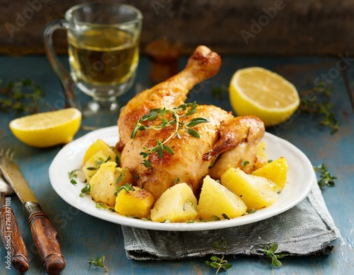 Chicken with Lemon Confit Ground Potatoes