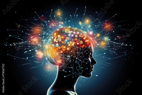 Neuron and neuronal connections colorful mindset. Learning dynamics synaptic cleft, fostering cognitive engagement. Continuous hippocampal neurogenesis brainwave modulation, cognitive assessment.