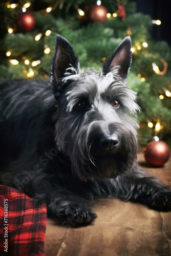 New Year's happy dog Scotch Terrier8