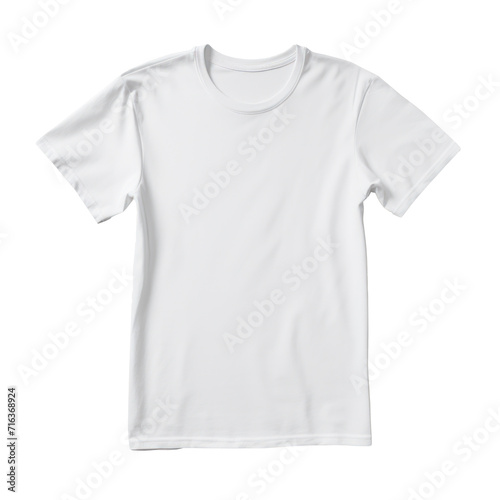 White t shirt simple white on transparency background PNG