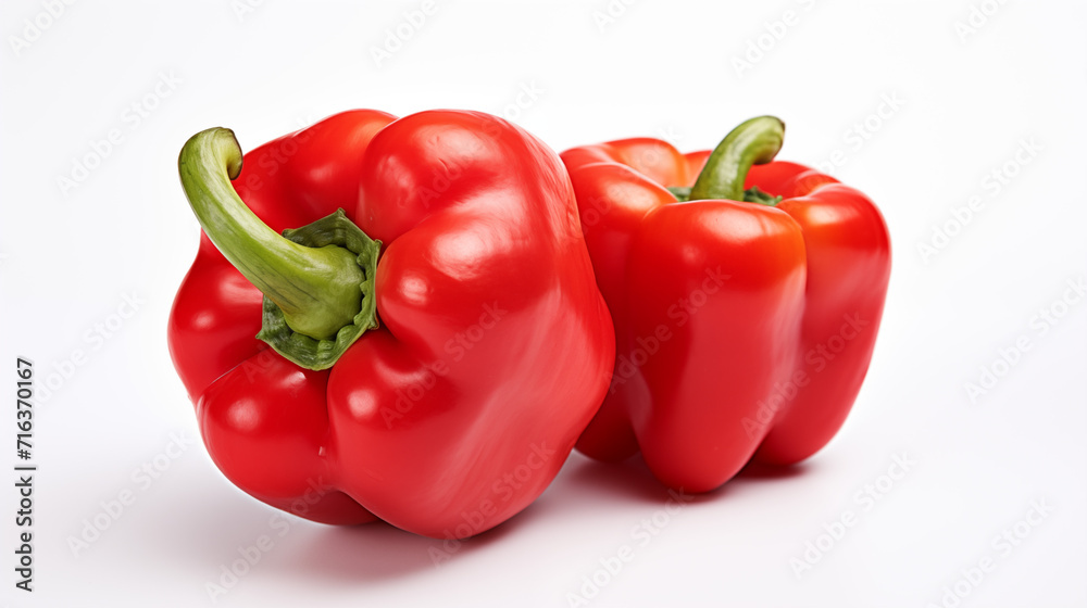 A captivating image featuring colorful bell peppers against a clean white backdrop, highlighting their vibrant hues and culinary versatility. Minimalist elegance for culinary or artistic use