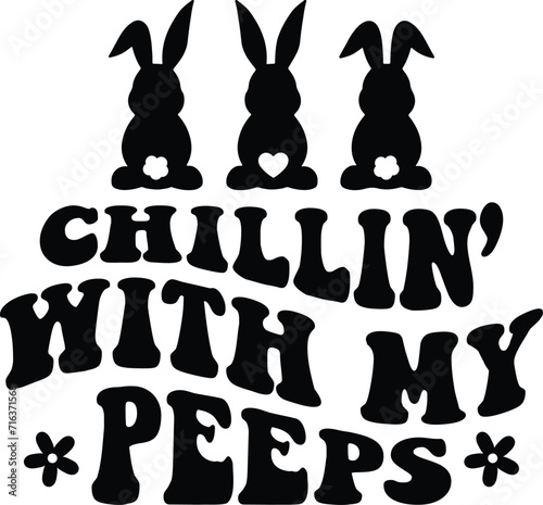 Chillin with my peeps, Easter bunny silhouette. photo