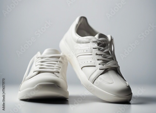 sporty and comfortable sneakers with no branding or markings, white isolated background, studio light at background