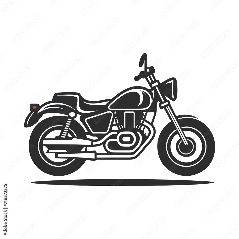 Vector motorcycle icon, perfect for logos, decals, stickers, and design elements. High quality
