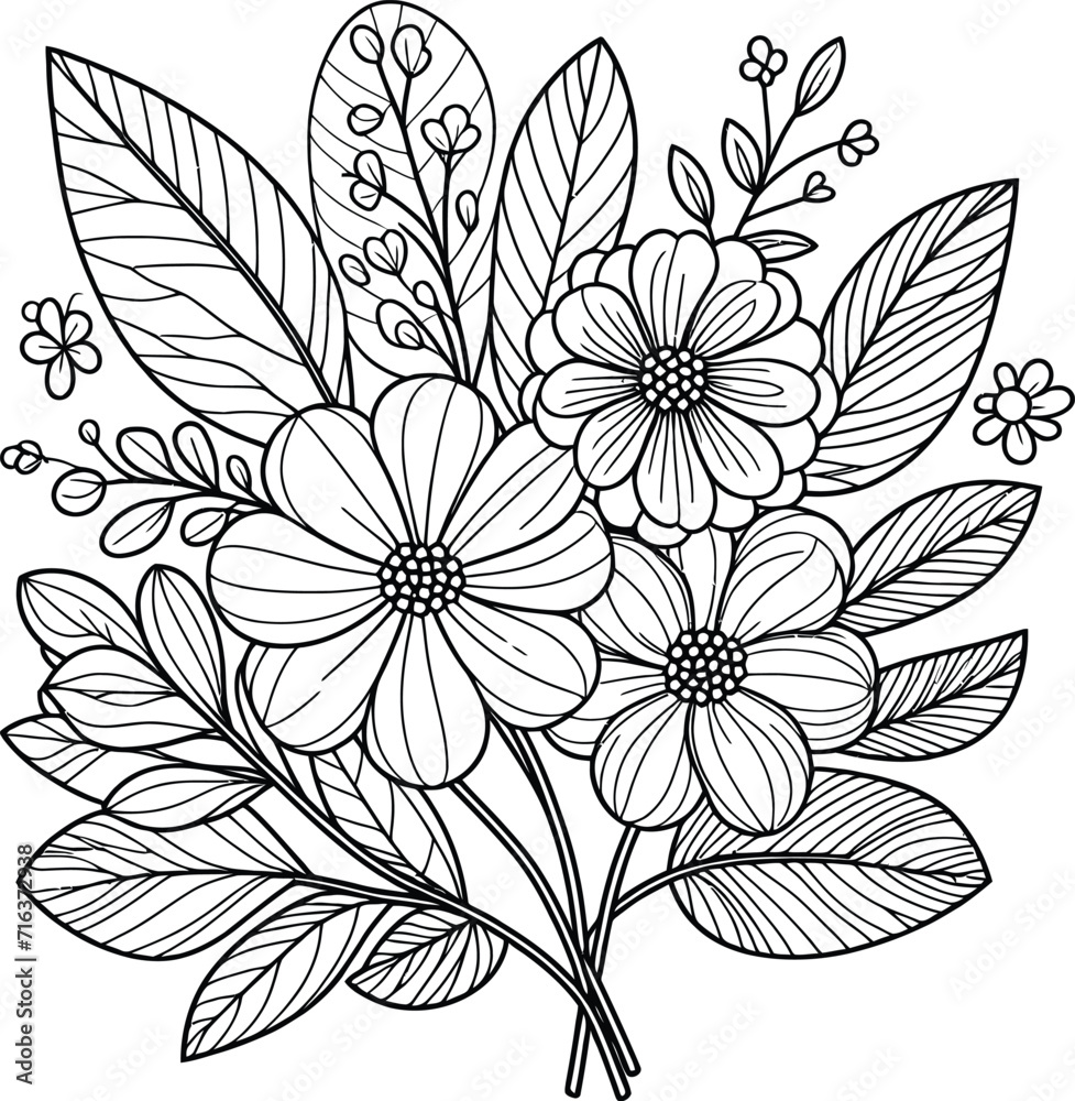 Botanical flower elements vector image