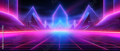 Glowing neon synthwave