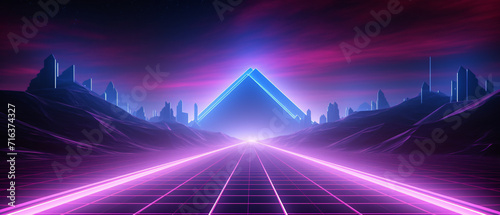 Glowing neon synthwave