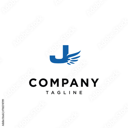 Wallpaper Mural Letter J Angle Wings logo icon vector template.eps Torontodigital.ca