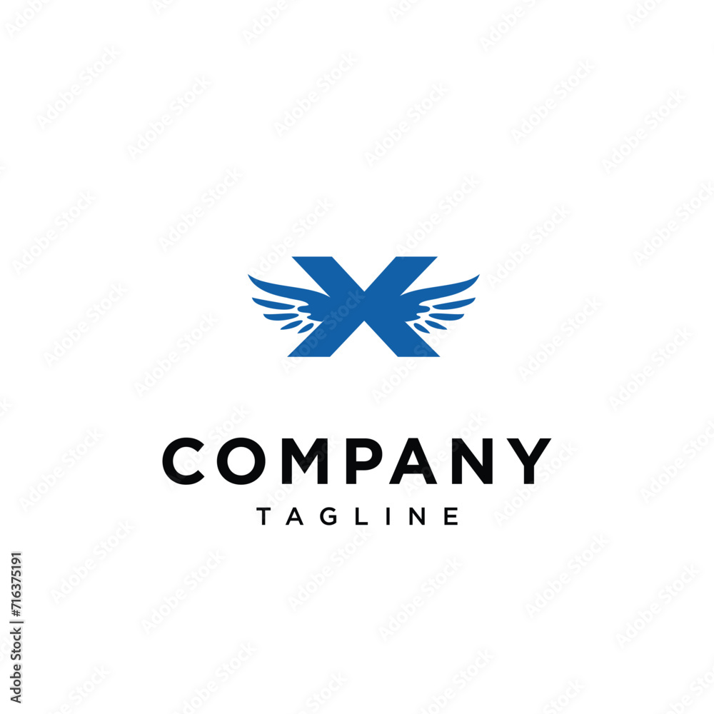 Obraz premium Letter X Angle Wings logo icon vector template.eps