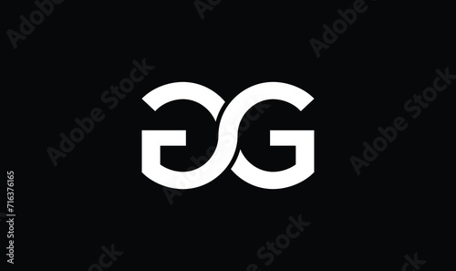 G g letter business modern company logo icon, double g letter wordmark