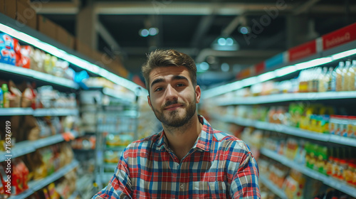 Man in supermarket