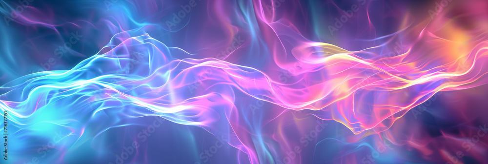Abstract vibrant background with flowing neon pink and blue light waves suitable for technology, music, or creative concept themes Abstract vibrant background with flowing neon pink and blue light waves suitable for technology, music, or creative concept themes
