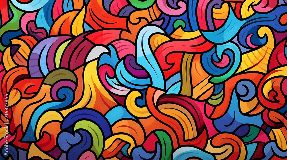 Abstract seamless doodle background, artistic background