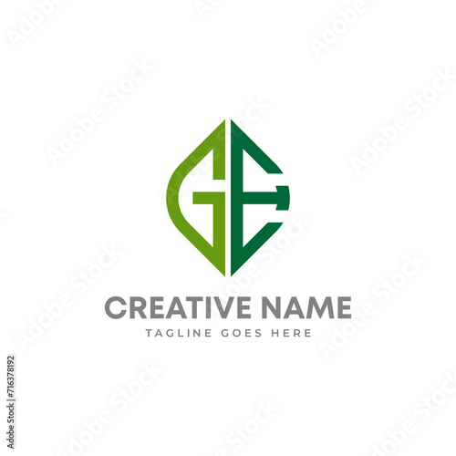 Emblem letter GE logo. Letter GE leaf shape organic logo Free Download Emblem letter GE logo. Letter GE leaf shape organic logo - GFXLoad