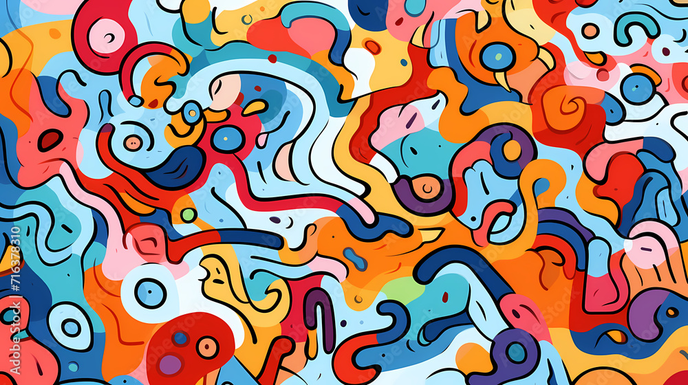 Abstract seamless doodle background, artistic background