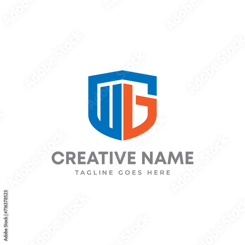 Free Download Emblem letter WG shield modern logo - GFXLoad