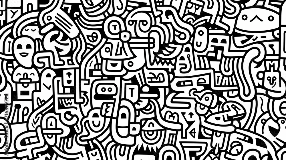 Abstract seamless doodle background, artistic background