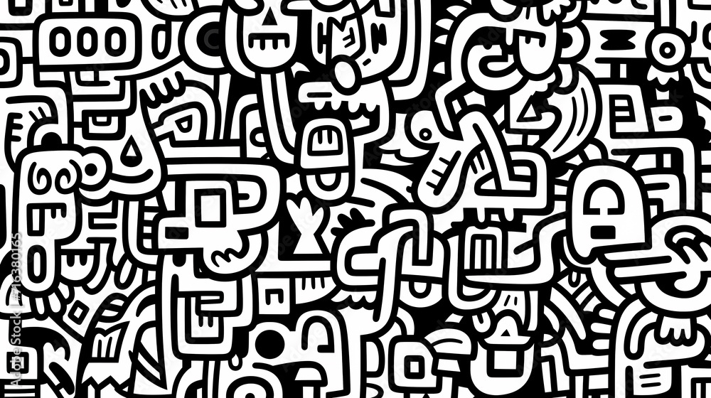 Abstract seamless doodle background, artistic background