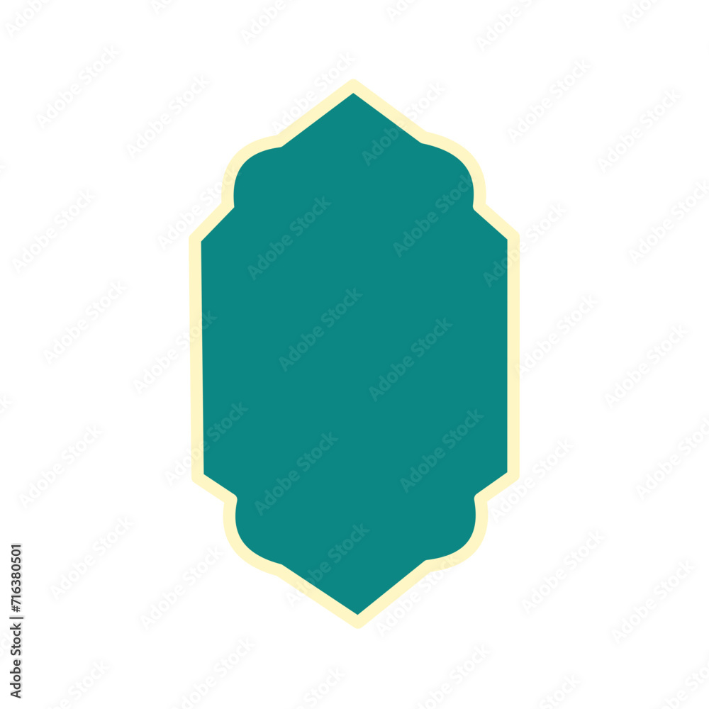 Ramadan window frame shape, Muslim mosque panel elements with ornament.