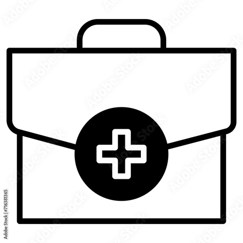 Medicine bag solid glyph icon