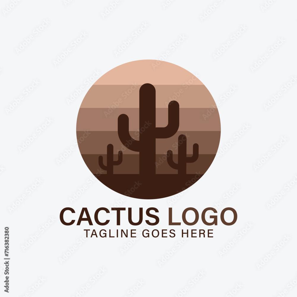 Fototapeta premium cactus logo simple icon design