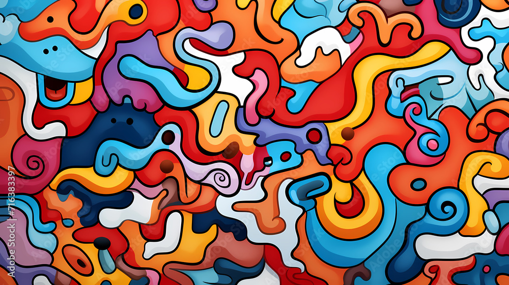 Abstract seamless doodle background, artistic background