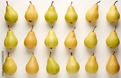 Fresh Pears Arrangement on Neutral Background