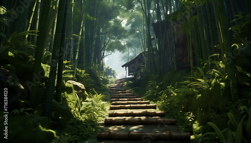 Asian bamboo forest, Generative AI